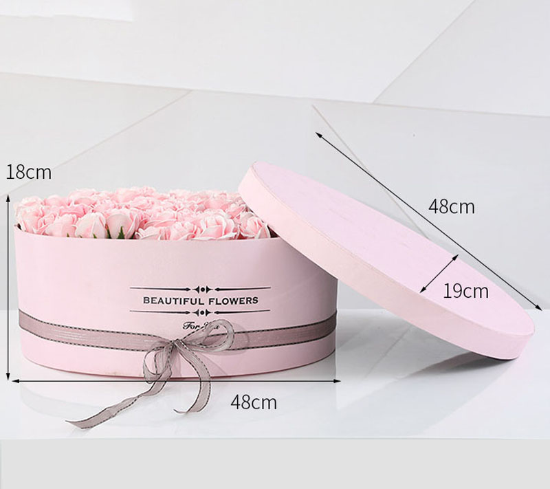 luxury round shaped flower gift packaging box with lid customize round